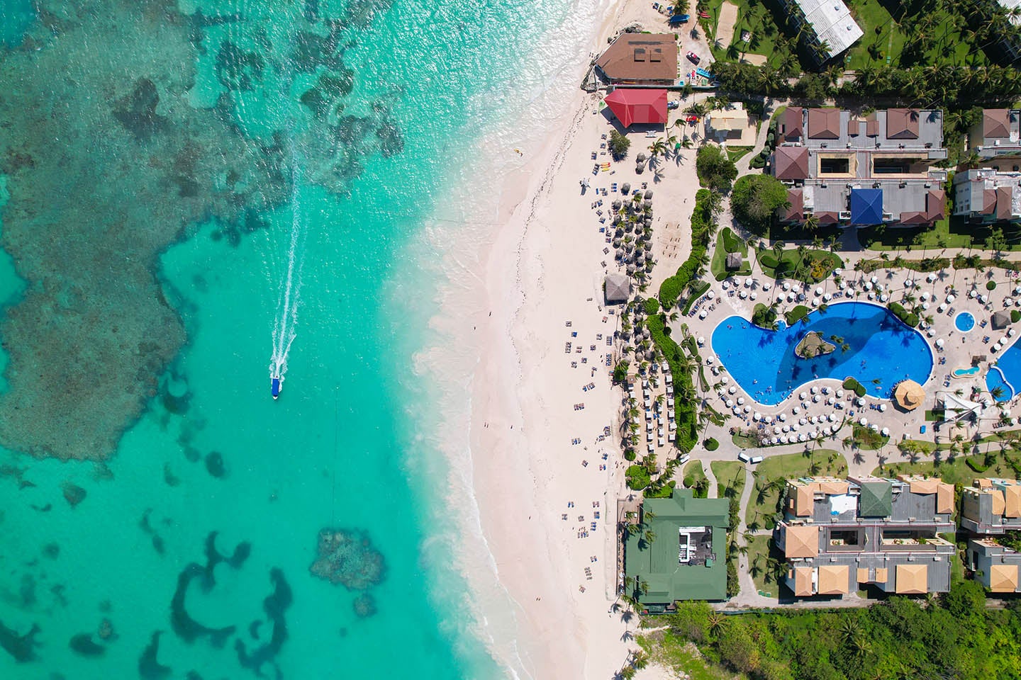 Vista aérea del resort