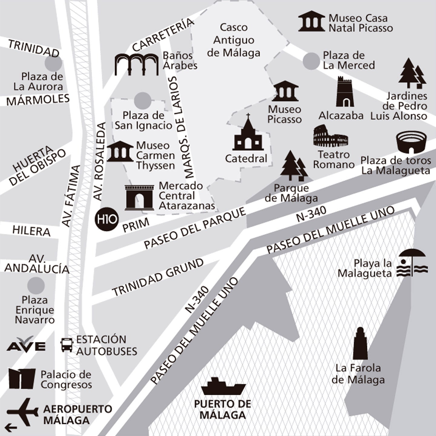 Mapa - H10 Croma Málaga
