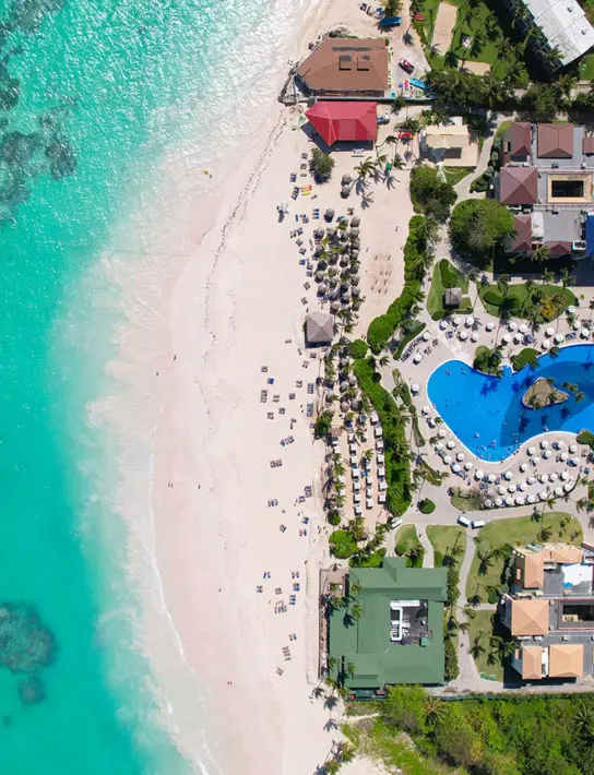 Vista aérea del resort