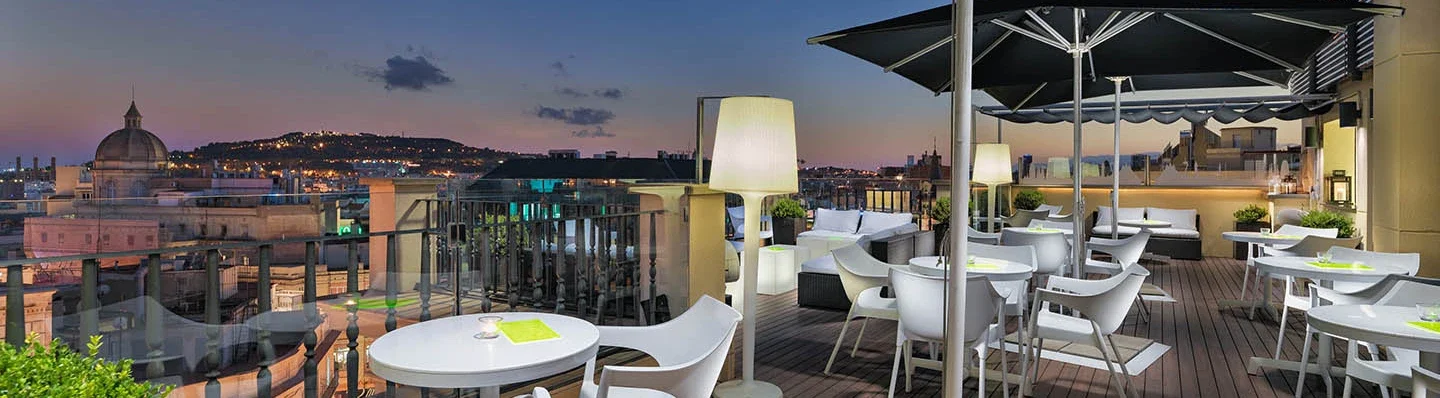 Twenty One terrace, with views of the city