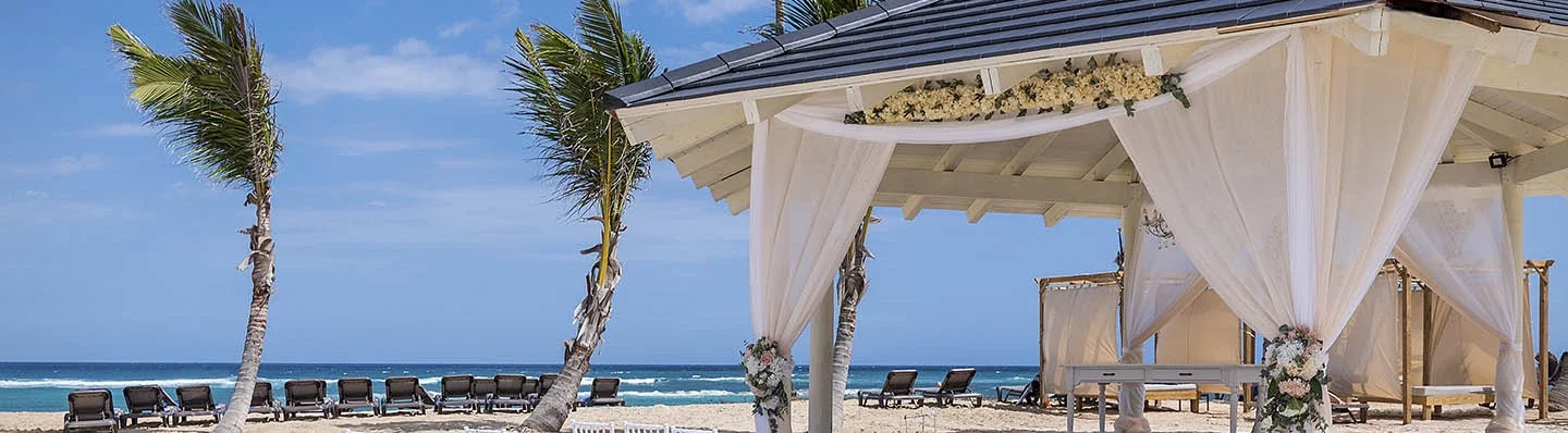 Wedding set-up on the hotel beach