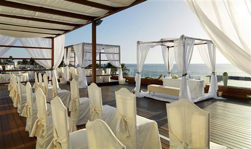 Wedding set-up on the terrace of the Sunset Chill-Out Bar