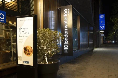 Night view of the hotel