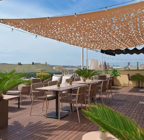 Twenty One terrace, with views of the city